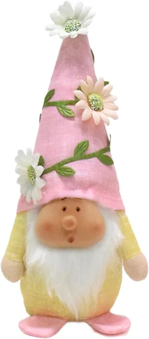 Resin Face for Garden Or Indoor distance potion statue Decoration Spring Flower Wearing Plush Doll with 