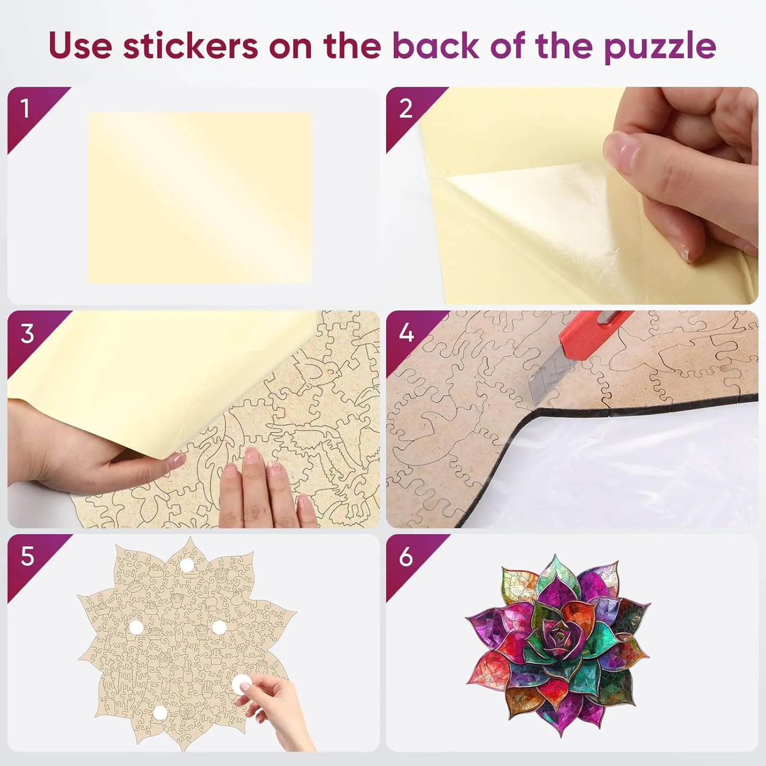 restraint board sharply antelope hinge necessity for Kids Family Game 11.1 * 11.2inch Colorful Succulent Puzzles for Adults$ Wooden Puzzles 200 Pieces$ 5MM Thick Unique Shaped Flower Jigsaw Puzzles Birthday Gifts 