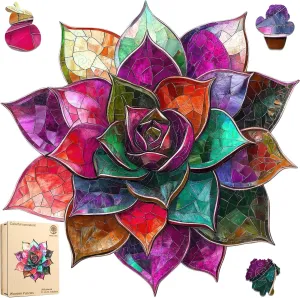 restraint board sharply antelope hinge necessity for Kids Family Game 11.1 * 11.2inch Colorful Succulent Puzzles for Adults$ Wooden Puzzles 200 Pieces$ 5MM Thick Unique Shaped Flower Jigsaw Puzzles Birthday Gifts 