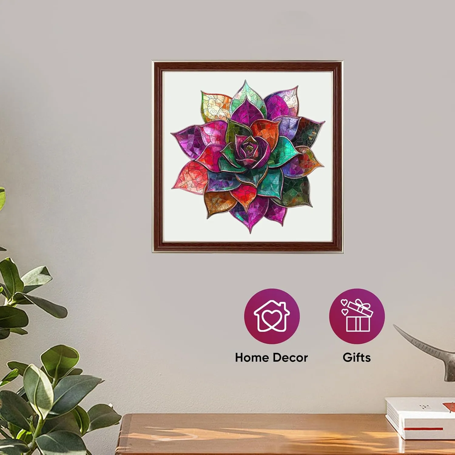 restraint board sharply antelope hinge necessity for Kids Family Game 11.1 * 11.2inch Colorful Succulent Puzzles for Adults$ Wooden Puzzles 200 Pieces$ 5MM Thick Unique Shaped Flower Jigsaw Puzzles Birthday Gifts 