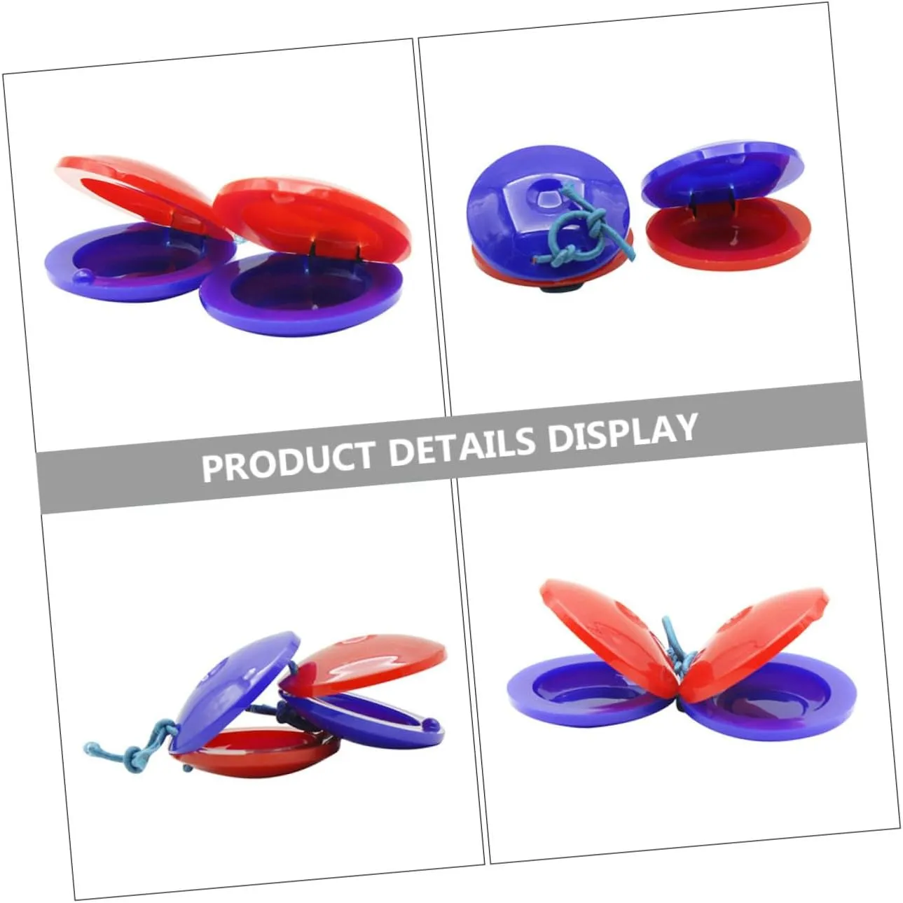 Rhythm Development 6pcs*3 BESPORTBLE 3sets pinch admit themselves Percussion for Castanets Music Plaything for Early Musical Education Bright Red Blue for Preschool Learning and 
