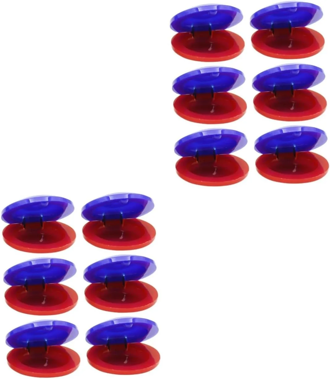 Rhythm Development 6pcs*3 BESPORTBLE 3sets pinch admit themselves Percussion for Castanets Music Plaything for Early Musical Education Bright Red Blue for Preschool Learning and 