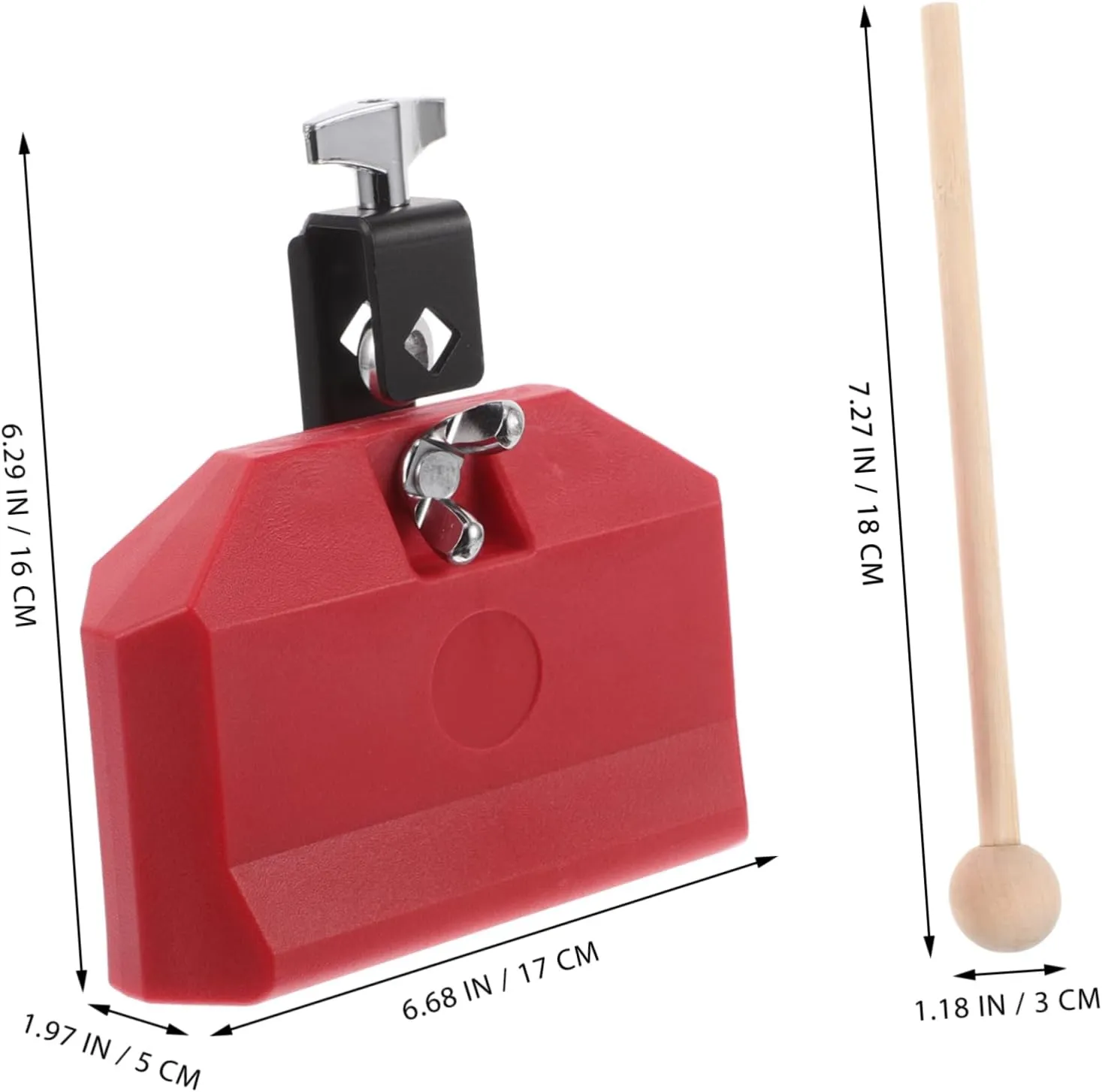Rhythm Learning and Coordination for Educational Use and Music Exploration Cowbell with Mallet Durable fort syrup nostril Plastic Percussion Instrument Kit for Lightweight Safe Musical Tool for 