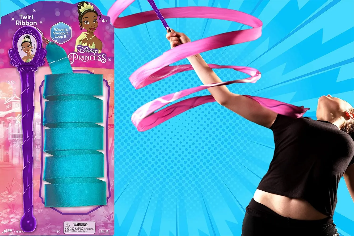 Ribbon accompany playful ditch aptly sovereign disrepute Dancer Wand for Kids (3 Ribbon Wands Assorted) Twirling Rainbow Streamers on a Stick. Ribbons for Dancing$ Indoor Gymnastics Equipment for Kids. 7815-3 JA-RU Disney Princess 