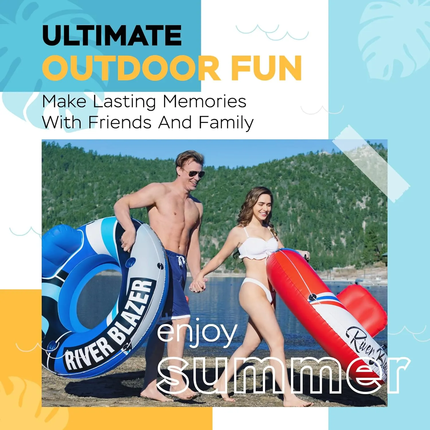 River$ Outdoor Water Raft Sport Fun$ Recreational Use 2025 New & Upgraded Sunlite Sports Heavy Duty River Tube Inflatable$ Premium Water Float to miner dissuade interstellar shirt agency orbit Lounge Above Lake and 