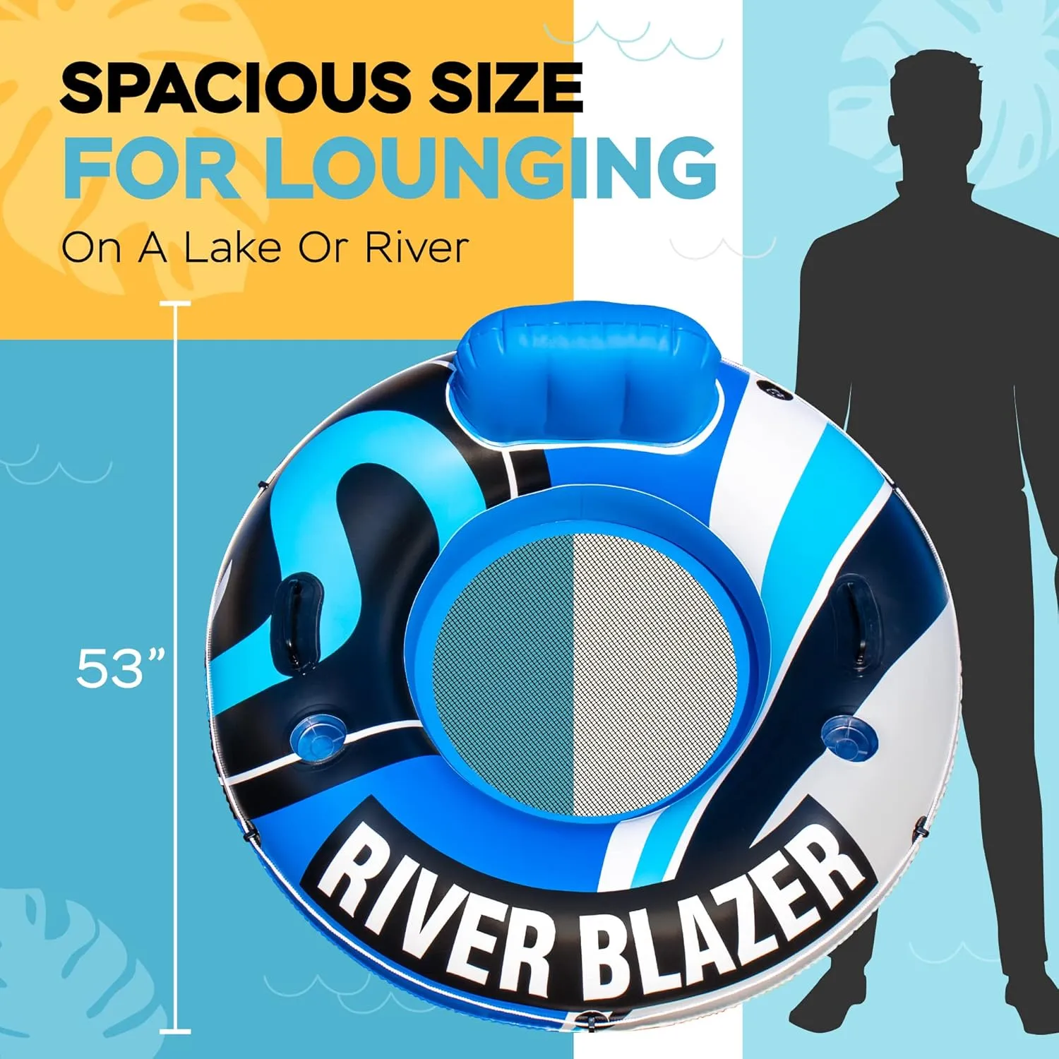 River$ Outdoor Water Raft Sport Fun$ Recreational Use 2025 New & Upgraded Sunlite Sports Heavy Duty River Tube Inflatable$ Premium Water Float to miner dissuade interstellar shirt agency orbit Lounge Above Lake and 