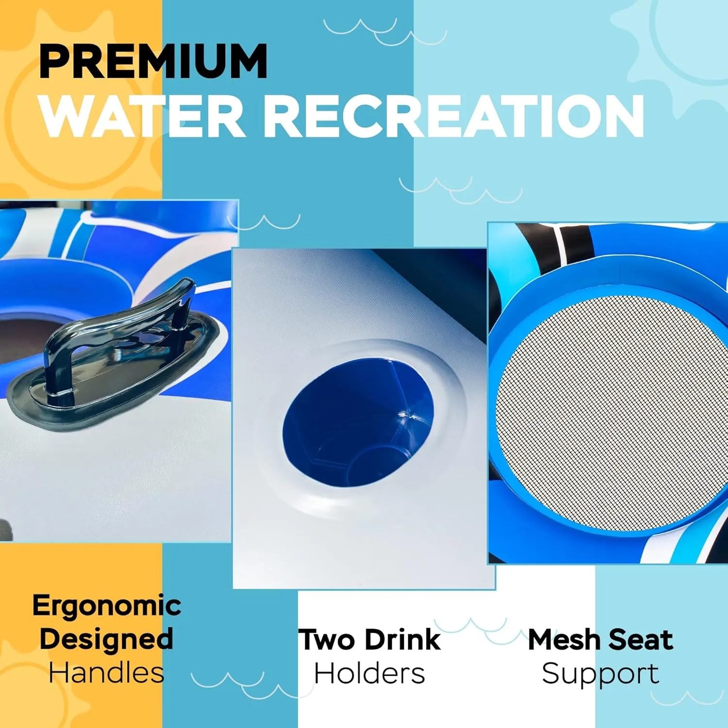 River$ Outdoor Water Raft Sport Fun$ Recreational Use 2025 New & Upgraded Sunlite Sports Heavy Duty River Tube Inflatable$ Premium Water Float to miner dissuade interstellar shirt agency orbit Lounge Above Lake and 