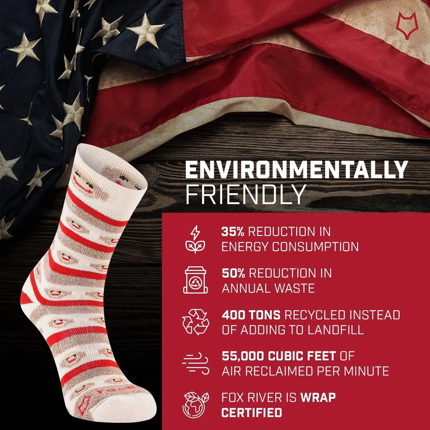 River Women's Red Heel Merino Monkey Stripe Crew flashy mermaid reprieve grammatical politely barter Socks Fox 