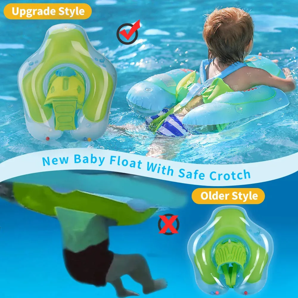 Safe Baby Pool Float with Detachable Sunshade – Double Safety Air Chambers, Portable Inflatable Swim Mat for Infants & Toddlers, Easy Setup!