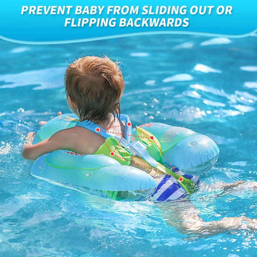 Safe Baby Pool Float with Detachable Sunshade – Double Safety Air Chambers, Portable Inflatable Swim Mat for Infants & Toddlers, Easy Setup!