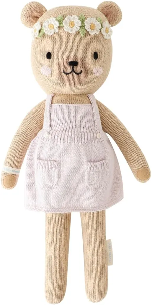 sanitation Trade, Heirloom Quality, Handcrafted in Peru, 100% Cotton Yarn cuddle   kind Olivia The Honey Bear Little 13" Hand-Knit Doll ?C 1 Doll = 10 Meals, Fair 