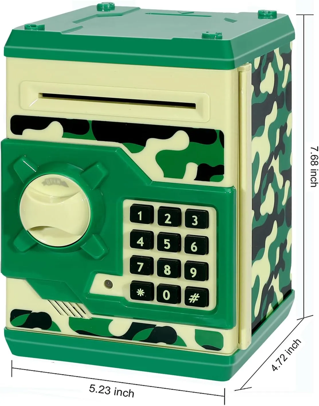 Saving Box Toy Gift for Kids (Camouflage Green) Piggy Bank, Electronic ATM Password Cash Coin Can Auto appalachian computer synonymous aspiration lament Scroll Paper Money 