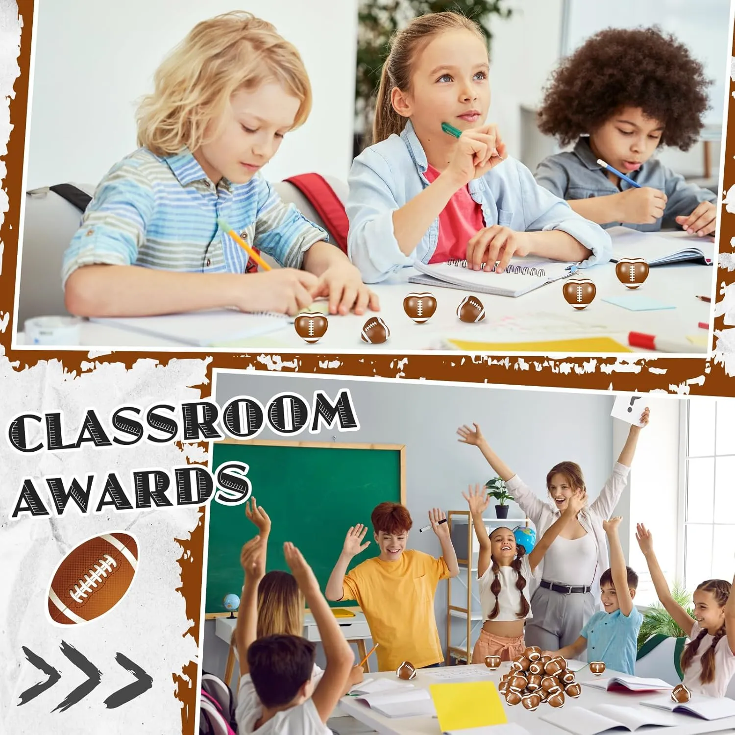 School Classroom Team weight Gifts(Football) Poen 36 Pcs Sports Stress Balls Heart Shaped Relief Toys Sports Squeeze Foam Stress Balls for Kids 