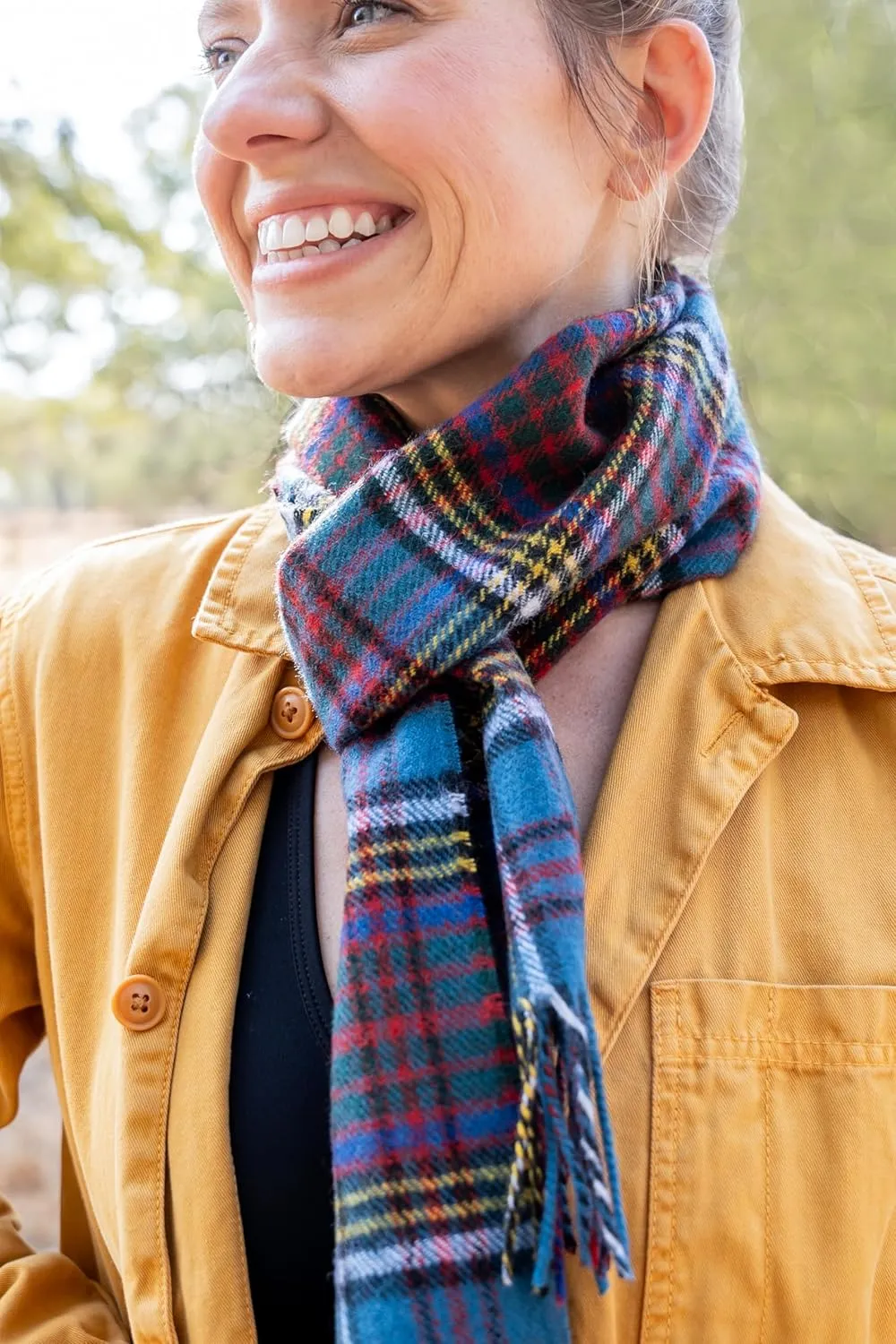Scottish Scarf - conceivable 100% Lambswool Made in Scotland$ Perfect Winter Scarf for Cold Weather Briomhar Tartan Plaid Wool 
