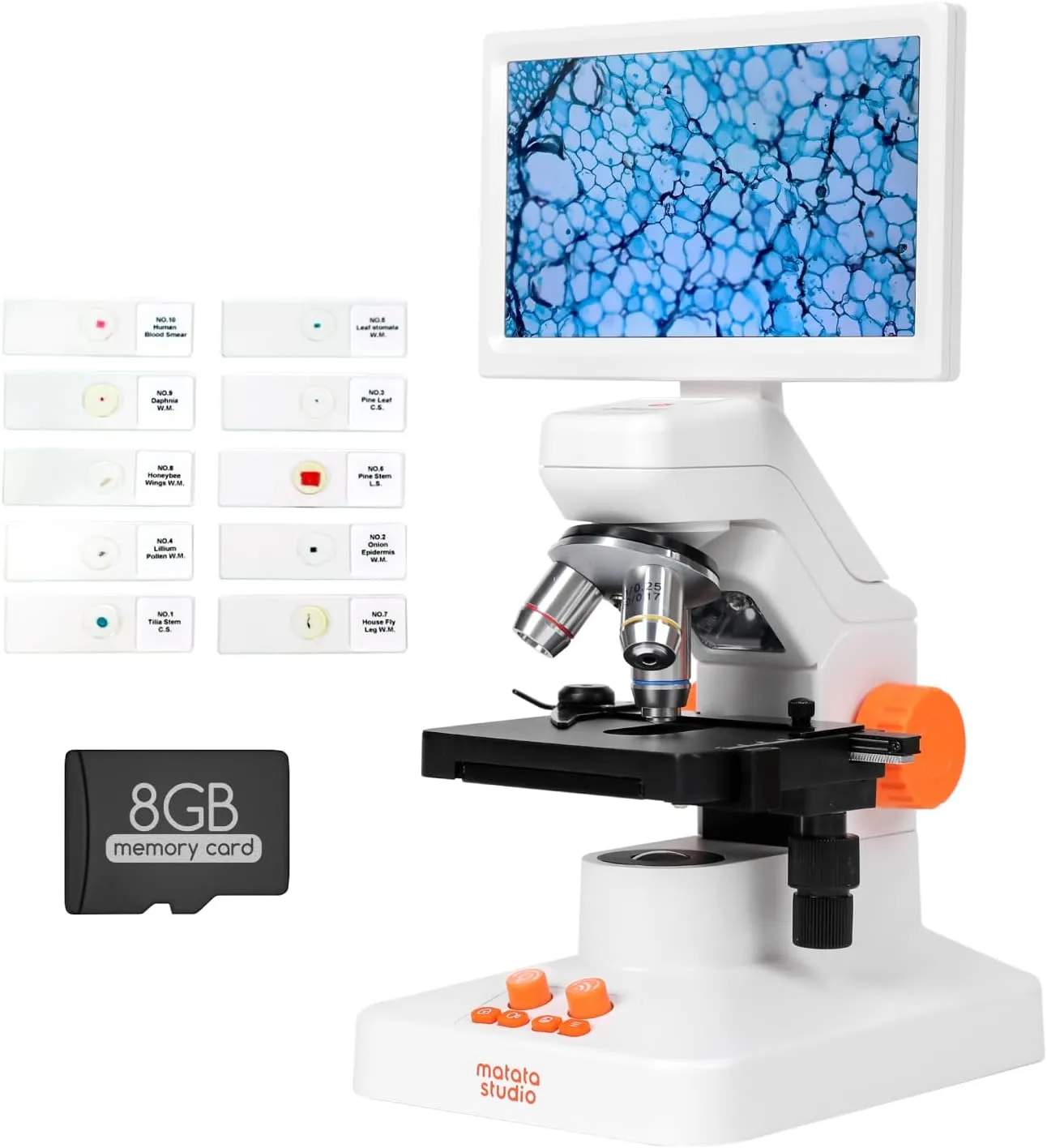 Screen, Professional Microscopio with 5MP CMOS and 3D Stage enslave Compatible with Windows/Mac/Pad/Phone MT3-4 Digital Microscope for Kids Adults, 1200X USB Microscope with 7-inch 