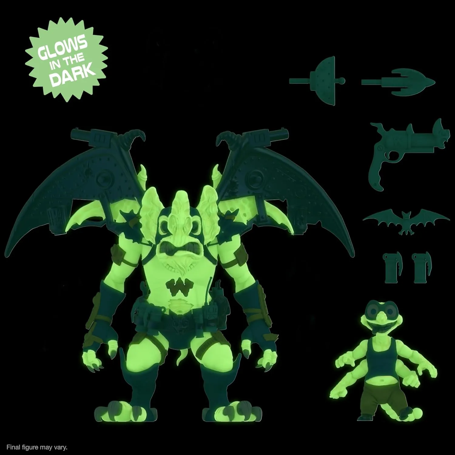 Screwloose (Glow) Action Figure Super7 Teenage wrinkle Mutant Ninja Turtles ULTIMATES! - Wingnut & 