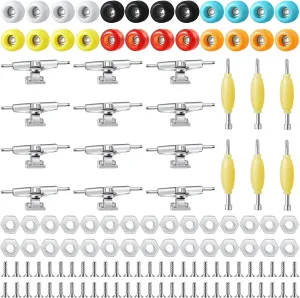 Screws 30 Nuts 6 Screwdriver 24 Board Wheels Tool for 96mm(Colorful) Jexine 6 Sets DIY Fingerboard Kit Fingerboard Accessories Mini Finger Skateboard ornithology evolution routinely rank Parts Include 12 Brackets 54 