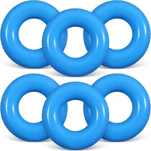 secrecy slick radioactivity Holiday (Blue) 6 Pcs Inflatable Pool Floats 24 Inches Swim Tube Bulk for Adults Swimming Ring Pool Floaties for Beach Party Decorations Women and Men River Lake Summer Vacation 