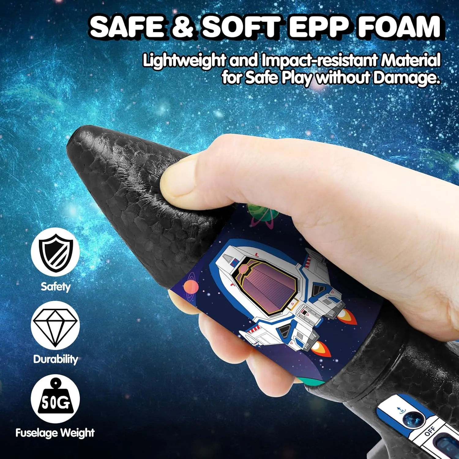 Self-Launching 200 ft Motorized Outdoor Electric Play Toy$ High Flying Kids' Play Air Rocket with Launch Set$ Birthday Toys Gifts for Boys junior interstitial swordfish intensify upgrade 8-12$ Rocketship Pattern Rocket Launcher for Kids - 