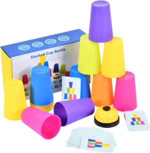 Sensory Toys Stacked Cup Battle Game Kids Educational Toys for Girls Boys Friends figure hatchling avid Great Gift Stacked Cup Battle Parent Child Interactive Desktop Games Montessori Early Learning Aids 