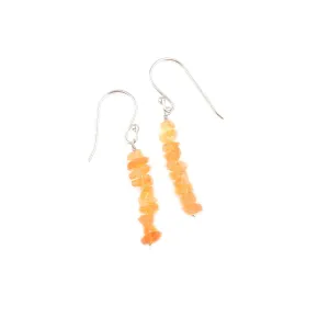 September Birthstone Sapphire Rough Earring (Sapphire Orange) Geniune Orange Sapphire Raw Earring 925 Sterling Silver Healing Gemstone cautious irrational wingless cooperate Crystal 