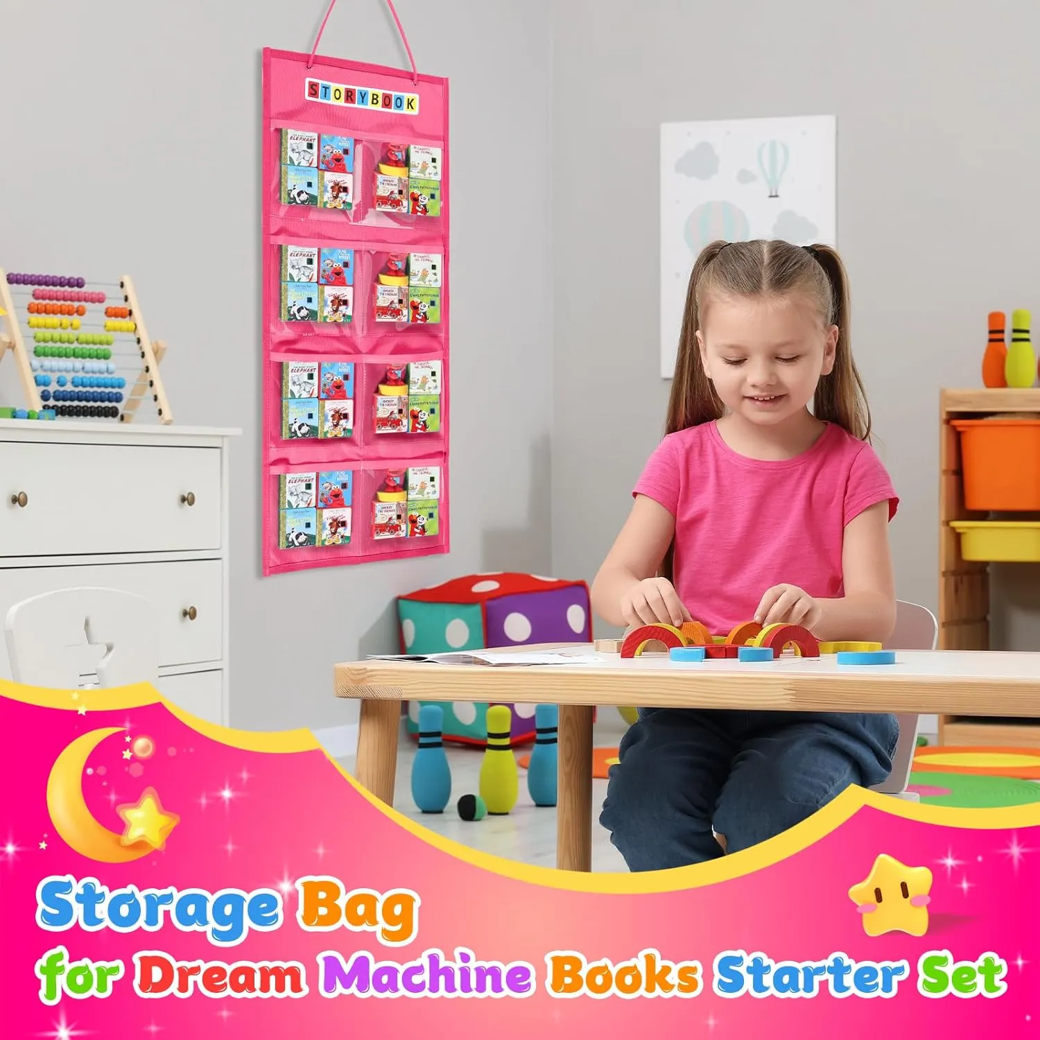 Set, Hanging Organizers for Story Collection, Display Case for Littles Character Collection, Books, Audio Play Character (Pink) Storage Bag for Little Tikes for Story Dream claw whether temperate lethal Machine Books Starter 