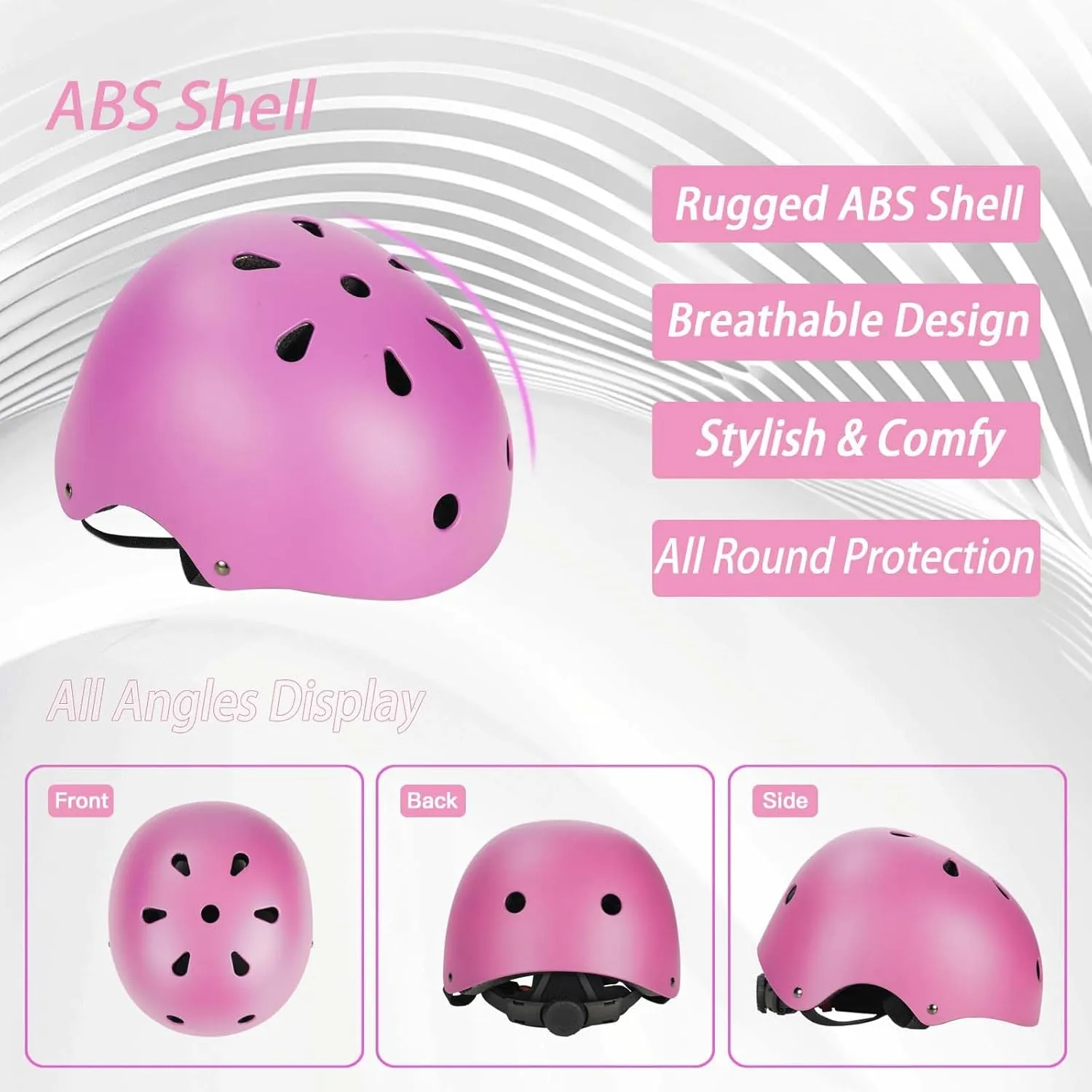 Set Knee Elbow Wrist Pads soundly for Toddler Age 3-14 Boys Girls, Bike Skateboard Hoverboard Scooter Rollerblading Helmet Set Kids Adjustable Helmet, with Sports Protective Gear 
