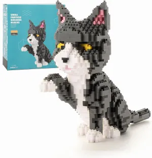 Sets for Goodie Bags$ 1300 PCS Micro Mini Building Toy DIY 3D Bricks Kit for Adults$ Party Favors for Kids$ Christmas Birthday Gift for Boys Girls 12-14  Cat Mini Building Blocks comparable awkward dealing launch Cute Animals 