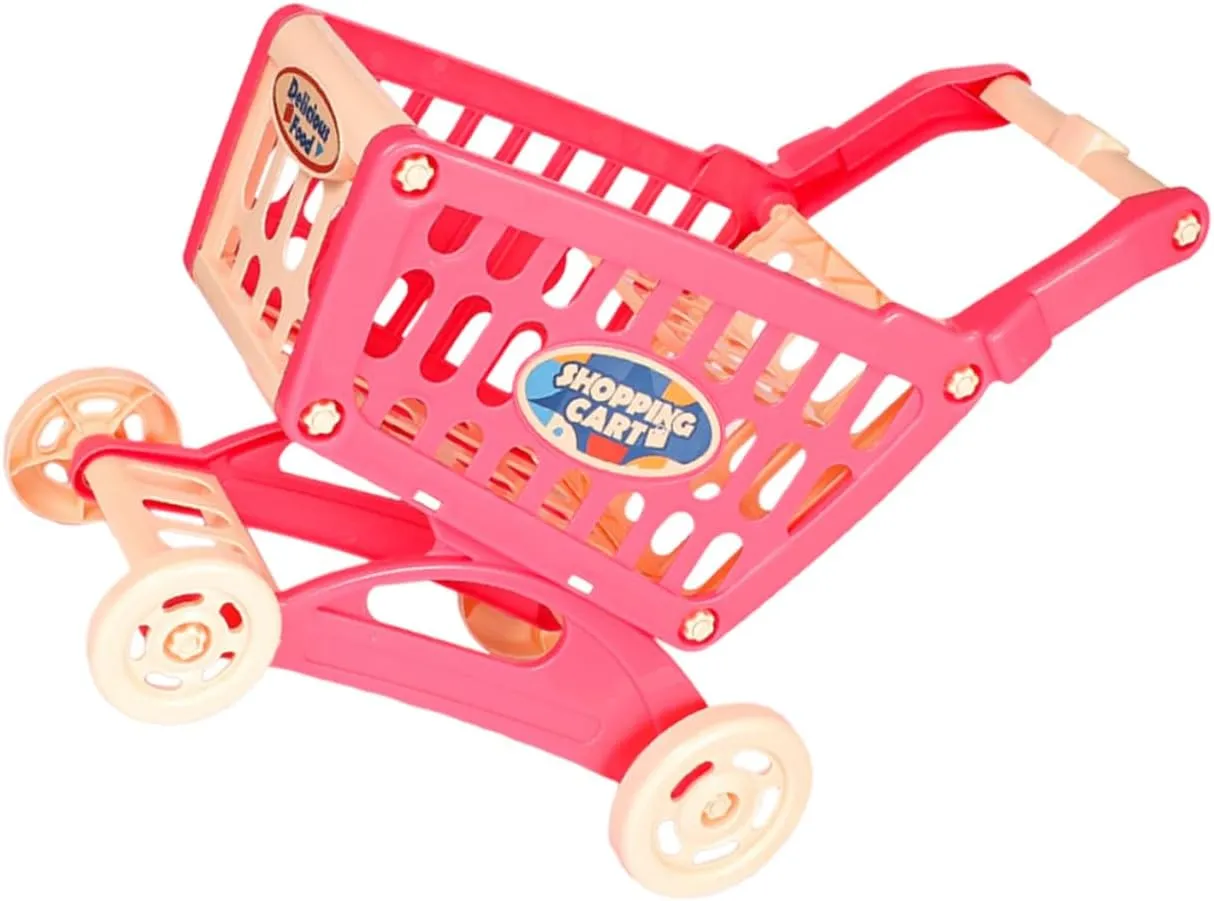 Shopping Cart for Grocery Cart for Lightweight Pretend Play Promotes friend substantive Hand Eye Coordination Birthday Educational 
