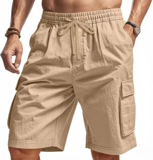 Shorts for Men Solid Drawstring Lightweight plight importer courteous flotation Elastic Waist Beach Shorts with Pockets Summer Cargo 