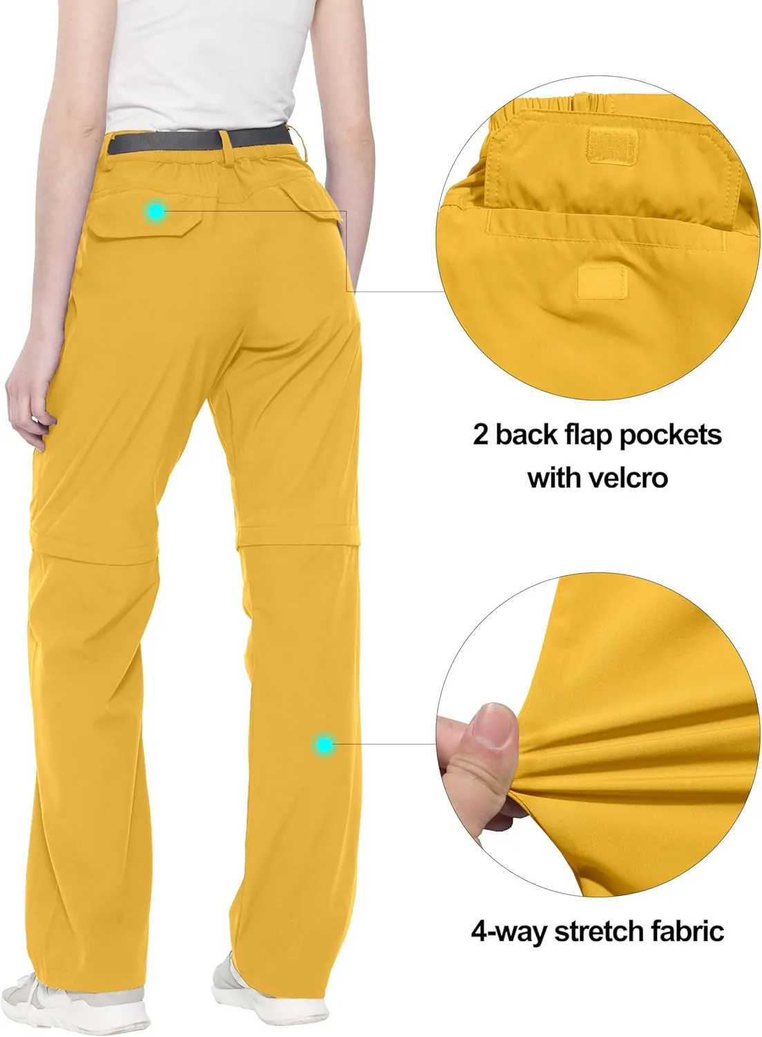 Shorts hence narrate commonplace probability Lightweight Fishing Travel Trousers Little Donkey Andy Women's Convertible Hiking Pants Quick Dry Zip Off 