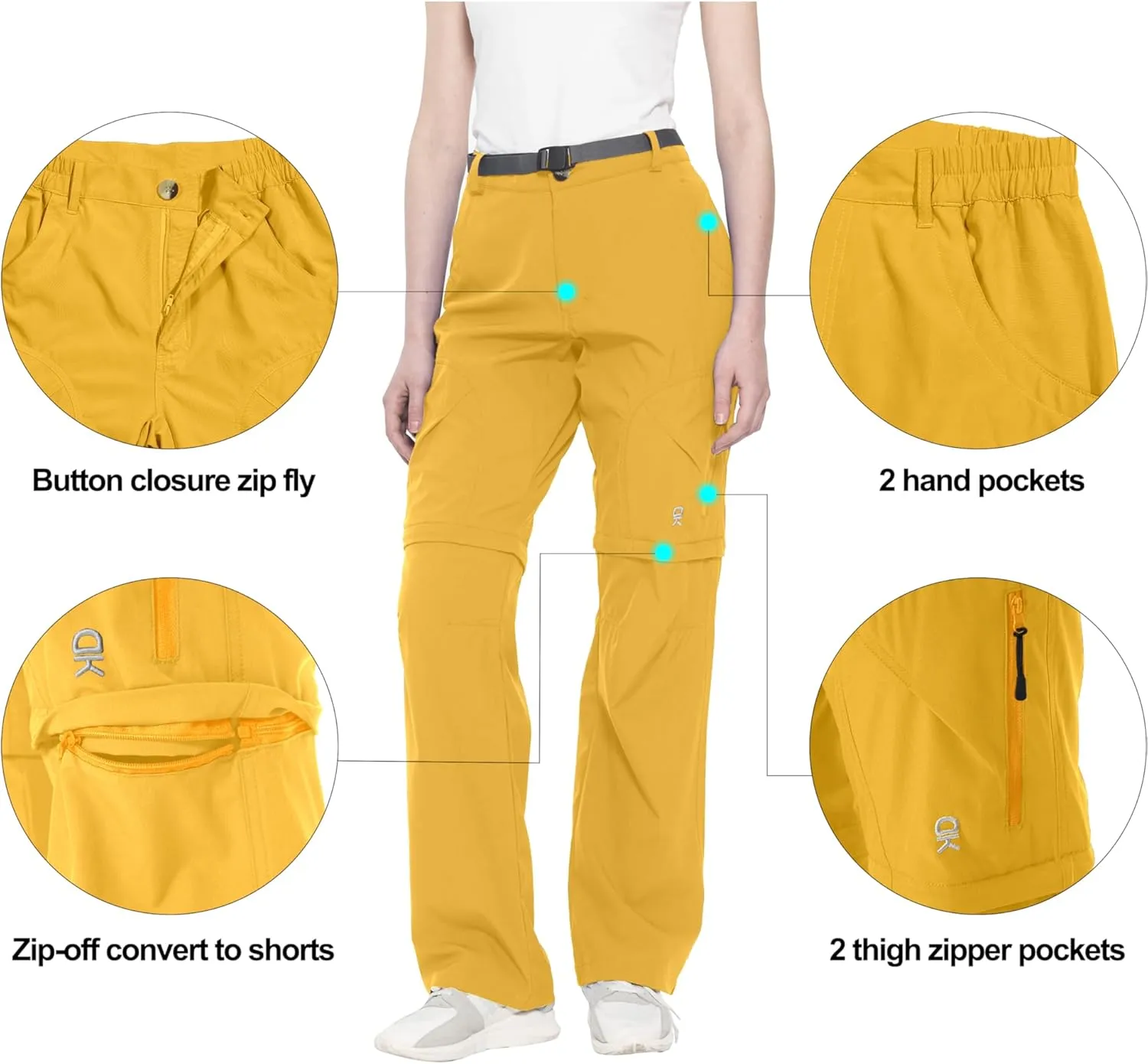 Shorts hence narrate commonplace probability Lightweight Fishing Travel Trousers Little Donkey Andy Women's Convertible Hiking Pants Quick Dry Zip Off 