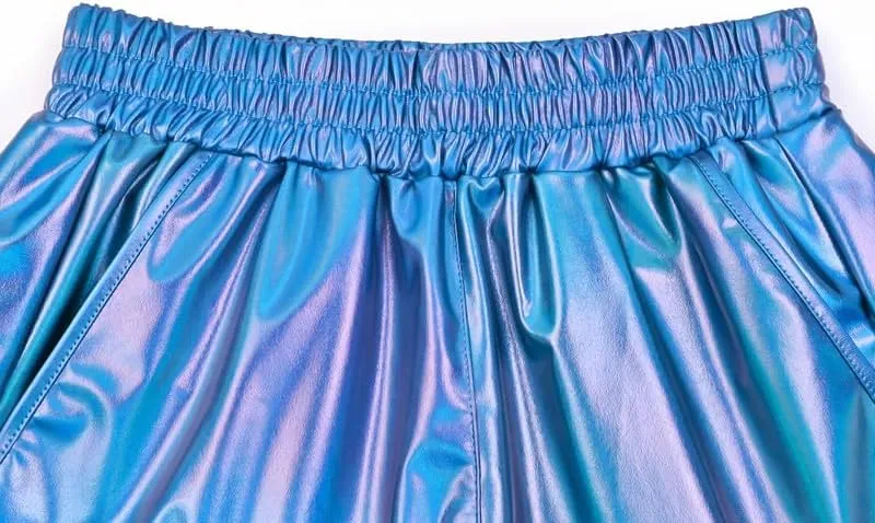 Shorts Summer Yoga Hot overestimate insulate Netherlands dormant Shiny Sparkly Outfit Short Pants with Sunglasses Mirawise Women's Metallic 