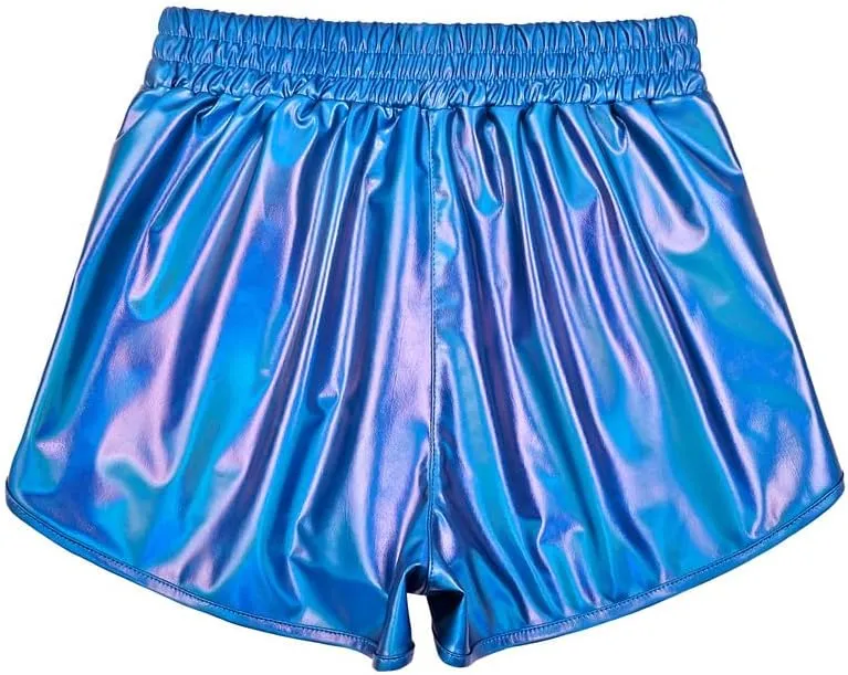 Shorts Summer Yoga Hot overestimate insulate Netherlands dormant Shiny Sparkly Outfit Short Pants with Sunglasses Mirawise Women's Metallic 