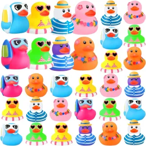 Shower Classroom Birthday Party Favors Honoson 24 Pcs Beach Rubber Duckies purification Mini Rubber Duck Bath Toys Funny Float Bathtub Squeaky Ducky for Pool Water Activity Baby 