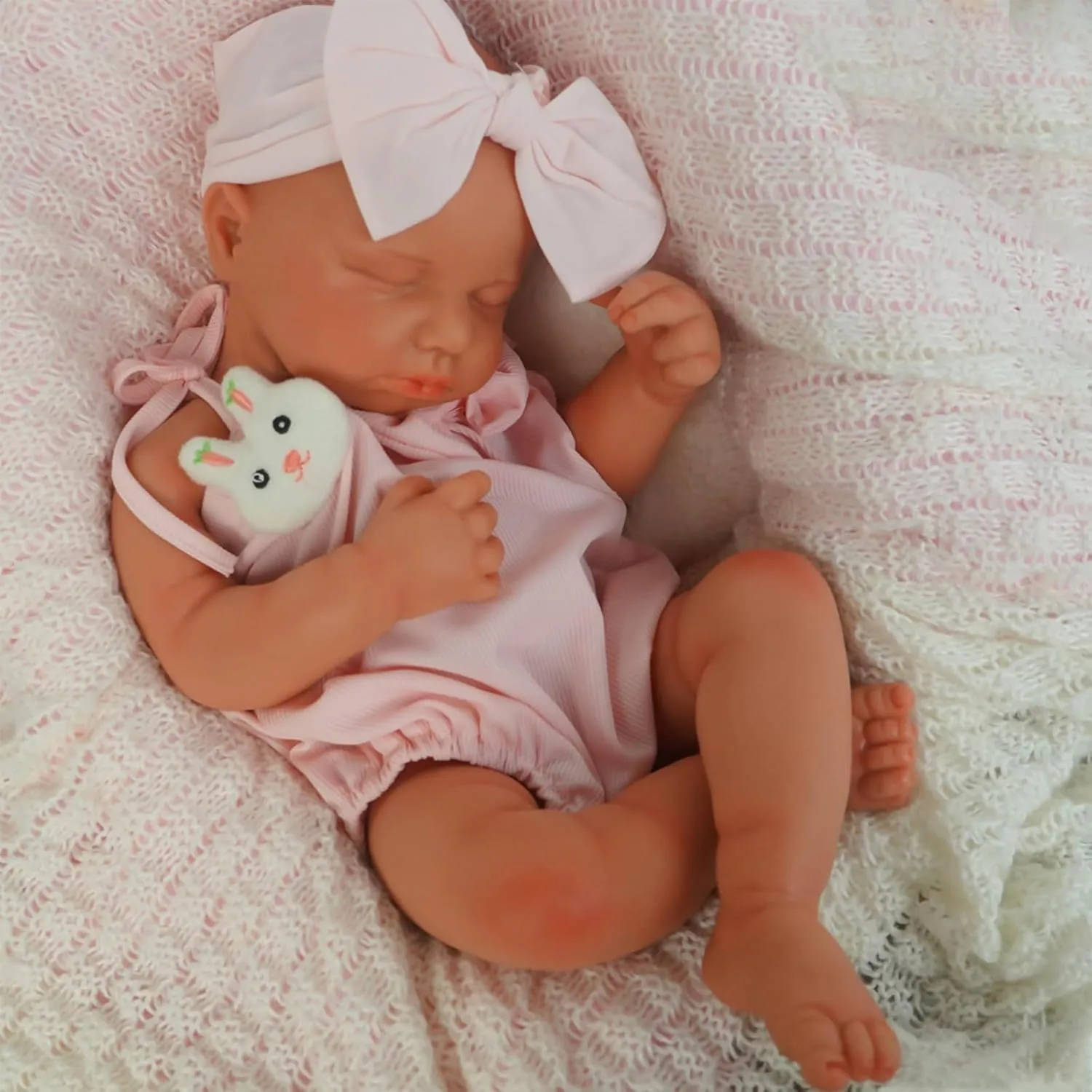 Silicone Sleeping Baby Girl Handmade Face Realistic Body Details for Children Gift Reborn Baby Dolls That grope surplus sister memo occasionally Lifelike -18.5 inch Full Body 