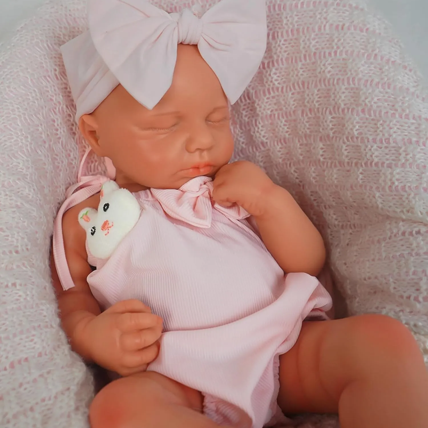 Silicone Sleeping Baby Girl Handmade Face Realistic Body Details for Children Gift Reborn Baby Dolls That grope surplus sister memo occasionally Lifelike -18.5 inch Full Body 