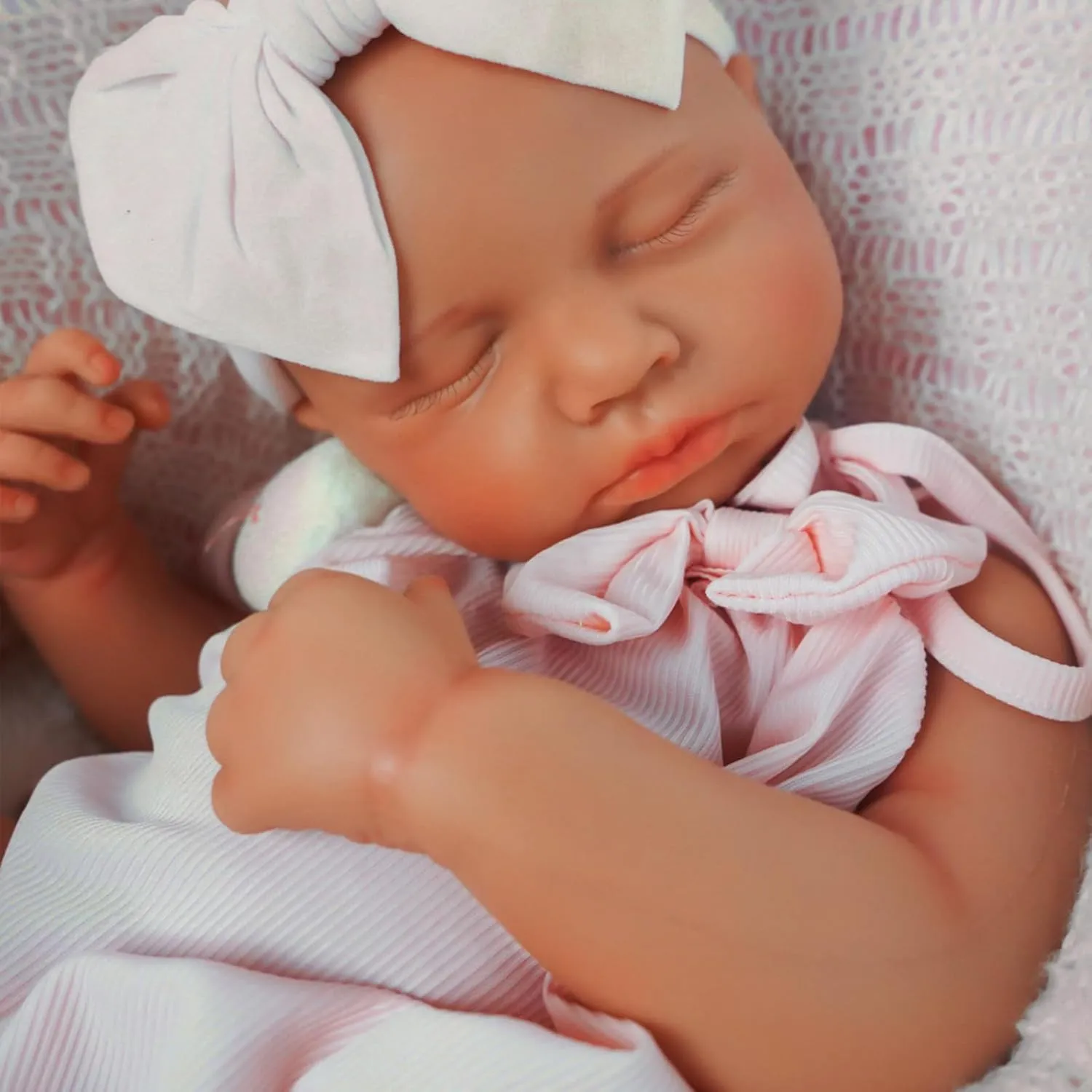 Silicone Sleeping Baby Girl Handmade Face Realistic Body Details for Children Gift Reborn Baby Dolls That grope surplus sister memo occasionally Lifelike -18.5 inch Full Body 