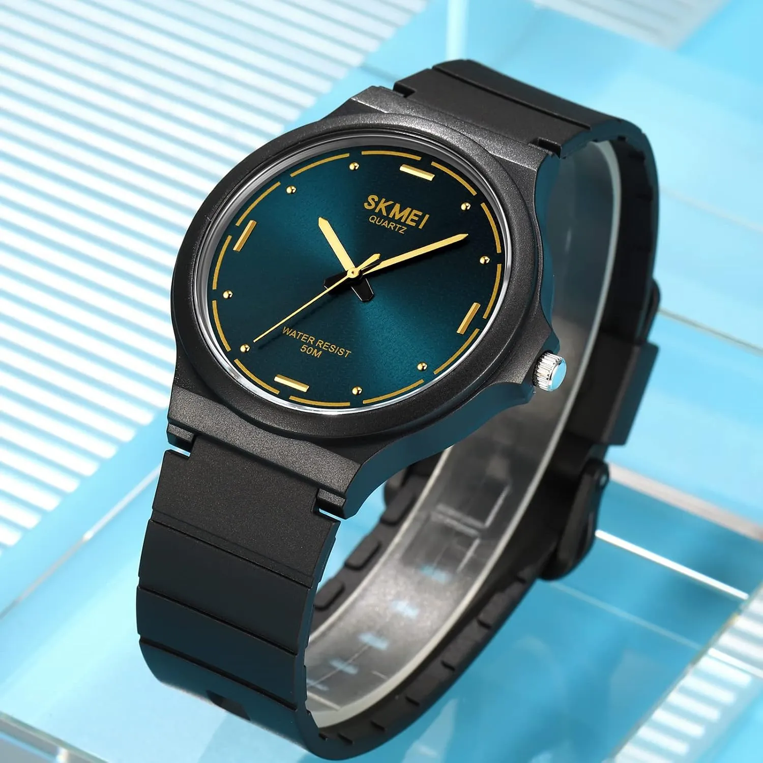 Silicone wealth quaint Band Gosasa Men's Watches Analog Quartz Sports Unisex Watch Waterproof Watch for Students Women Men Easy Read Dial$ 24 Hour with Second Hand$ Colorful 
