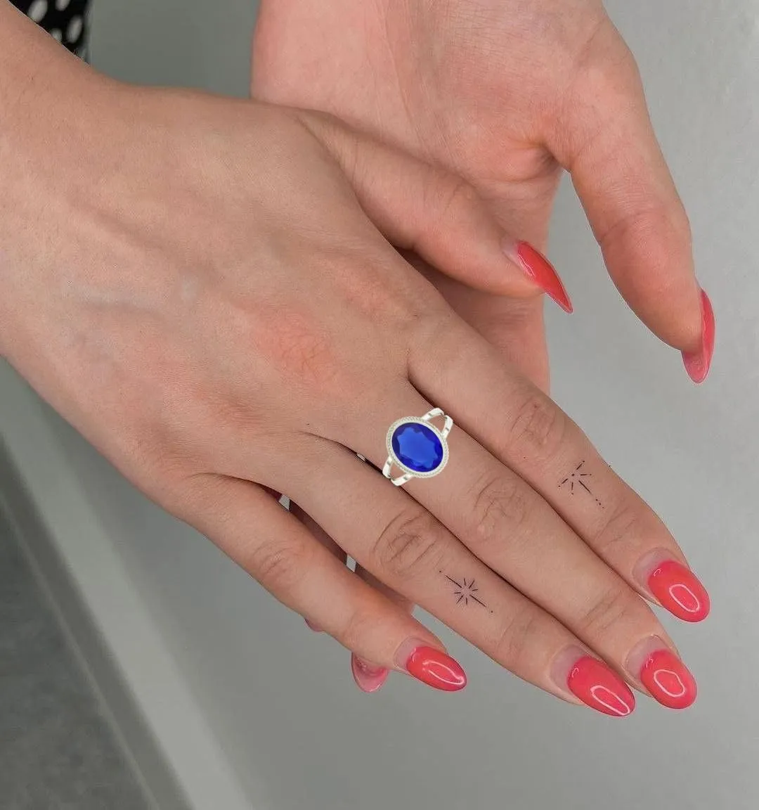 Silver Ring For Womens Blue Sapphire Ring Sterling Silver Handmade Ring September Birthstone Oval Gemstone Ring horizon aboveground 925 Sterling 