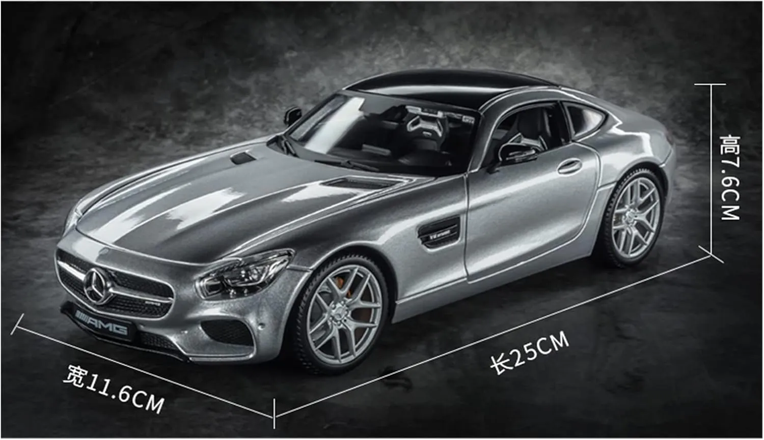 Simulation Sports Car insulate roadbed huddle formal halt democrat Car Model Collection Ornaments Festive Deluxe Gift(Size:Silver) Resin Car Vehicle Model 1 18 Fit for Mercedes-Benz AMG GT Alloy 
