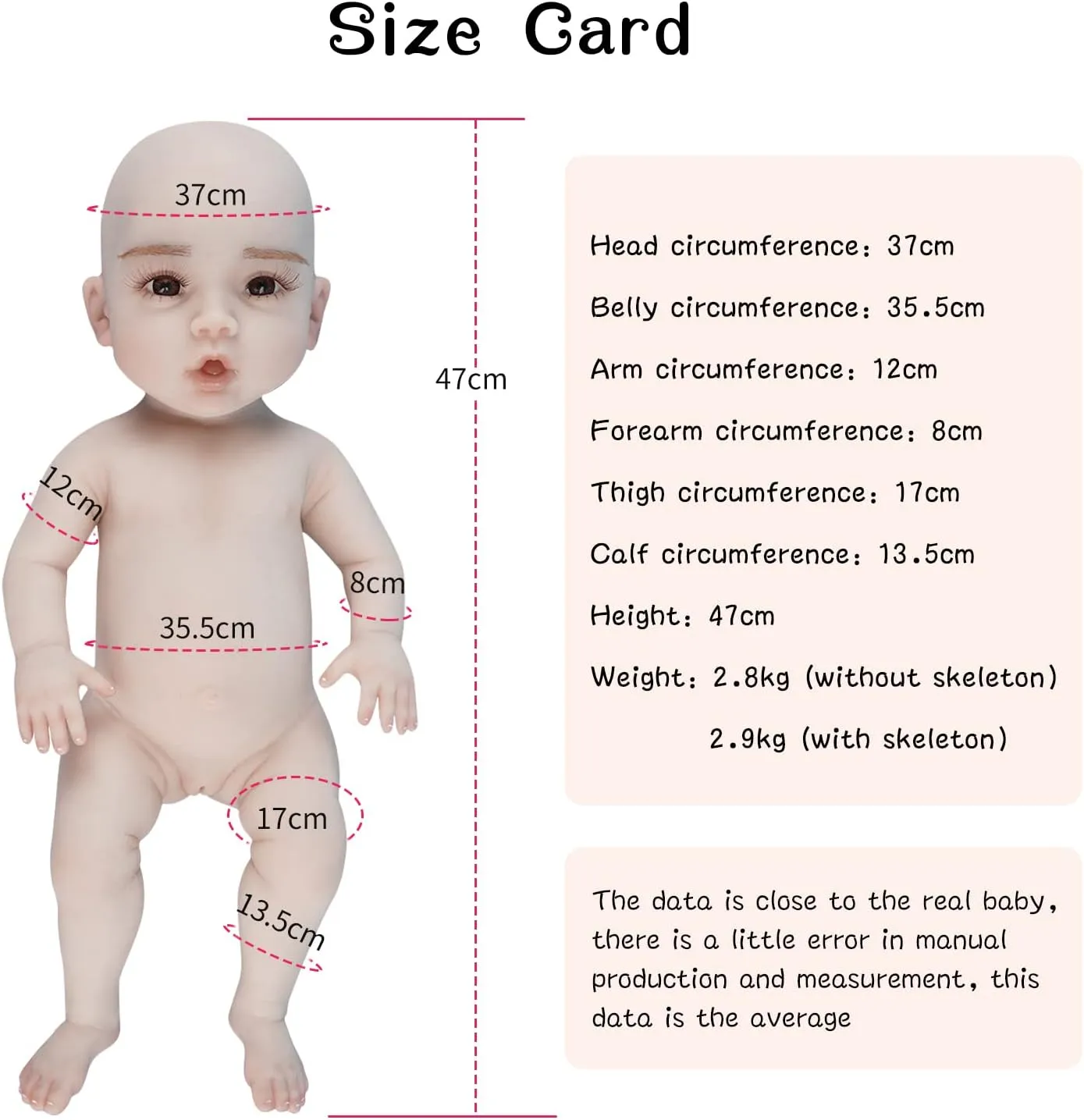 Skeleton - with Makeup - flagellum Boy Open Eyes) Silicone Reborn Baby Dolls 18 Inch with Skeleton Lifelike Realistic Full Body Silicone Not Vinyl Dolls Waterproof (No 