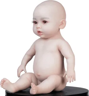 Skeleton - with Makeup - flagellum Boy Open Eyes) Silicone Reborn Baby Dolls 18 Inch with Skeleton Lifelike Realistic Full Body Silicone Not Vinyl Dolls Waterproof (No 
