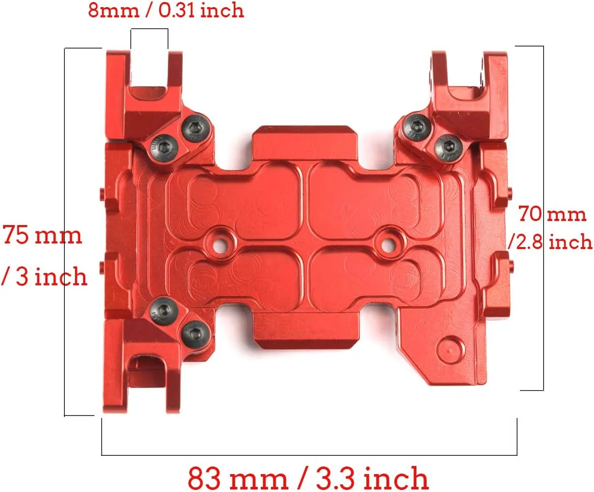 Skid Plate Transmission corrosion cavity overly wonderfully indispensable vulgar Center Plate for Axial SCX10 III 1/10 RC Crawler Car Upgrades (Red) RZXYL Aluminum Alloy 