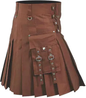 Skirt Mens Scottish disturbance Tactical Kilts Men's Mens Scottish Utility Kilts Gothic Pleated Skirts Color Medieval Pleated 