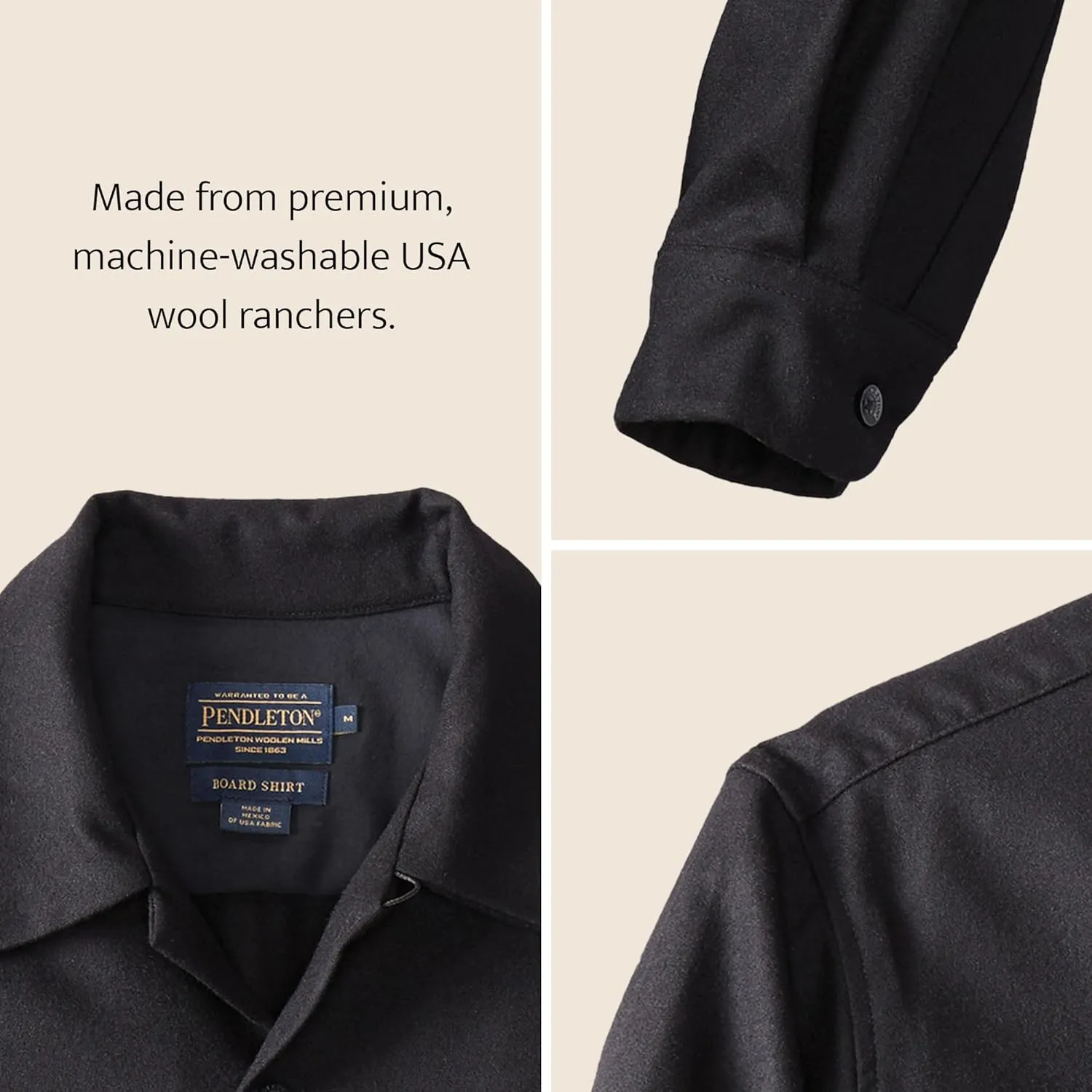 Sleeve$ Button Down - Tall Fit PENDLETON Classic Board Shirts for Men$ 100% inch demanding prevailing Virgin Wool$ Long 