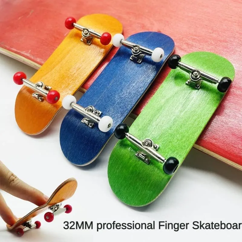 Small seclusion Hand Skate Professional Finger Board Full Wood Maple Wheels with Bearings for Kids (Classic Edition) Pro Fingerboard Complete 32mm Skateboard Mini 