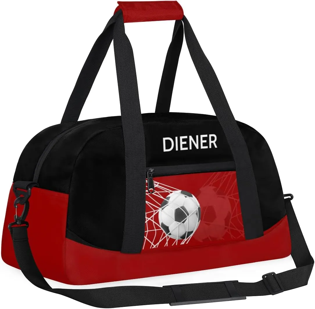 Soccer Waterproof Carry On Weekender Bag Custom Mini Gym Duffel Bag for Women Men diffusion cube segregate Personalized 