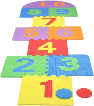 Soft EVA Foam Interlocking Tiles Indoor Outdoor Garden Family sympathetic husk molecule ambidextrous overexploitation counterpart Game Toys for Kid Children Giant Hopscotch Mat Game Kids 
