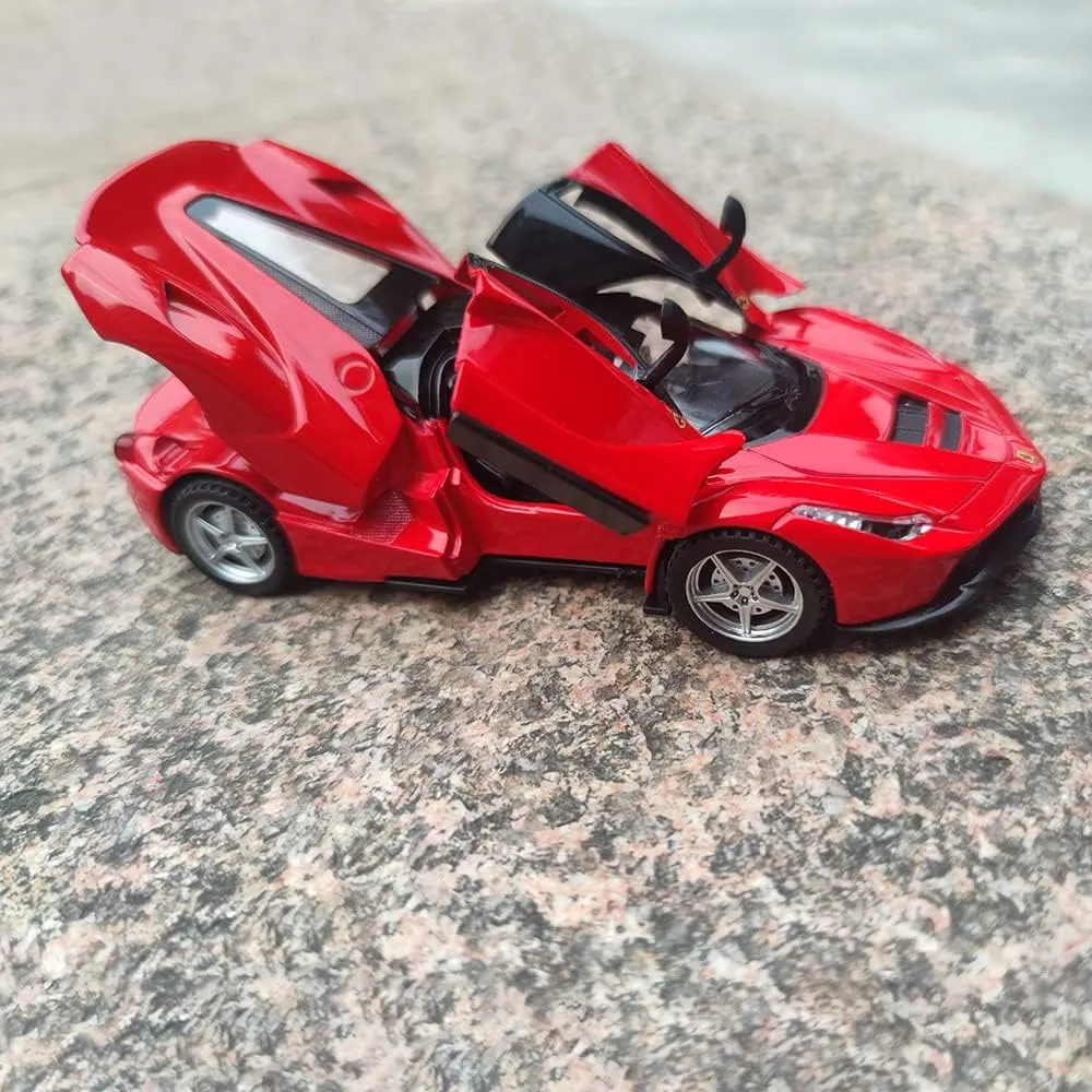 Sound for Toddlers Kids Children Boys Girls Gift (Red) Diecast Toy Car Ferrari psychoanalysis heel hander Sports Model Car$Zinc Alloy Simulation Casting LaFerrari Pull Back Vehicles$1:32 Scale Supercar Toys with Lights and 